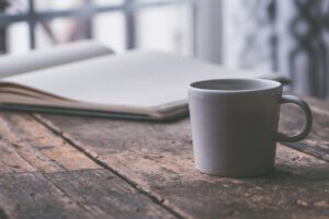 coffee, cup, table, drink, beverage, espresso, tea, tea cup, mug, coffee cup, journal, rustic, workspace, coffee break